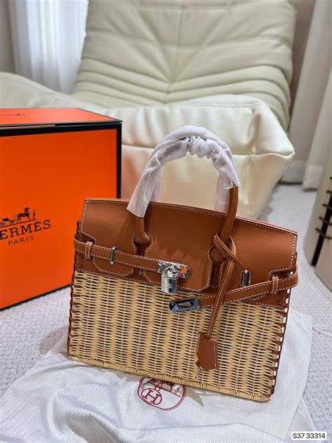 hermes rattan bag